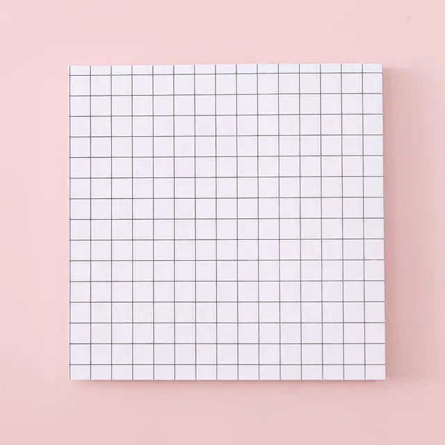 80 Pcs Kraft Paper And White Blank Lined Grids Pages Sticky Notes Notepads Self-Stick Memo Pads for school office supplies