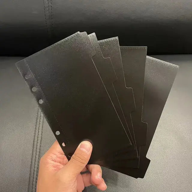 A6 A7 Transparen Pink Black Binder Pockets Binder Folders for Notebook Divider Page Waterproof PVC Leaf Document Filing Bag