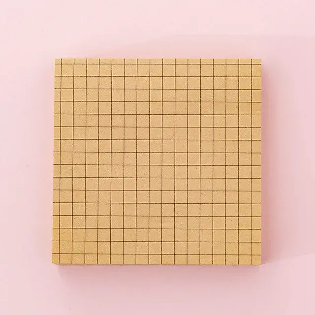 80 Pcs Kraft Paper And White Blank Lined Grids Pages Sticky Notes Notepads Self-Stick Memo Pads for school office supplies