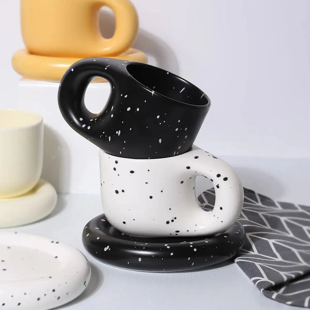 Ink Splash Fat Handle Mug