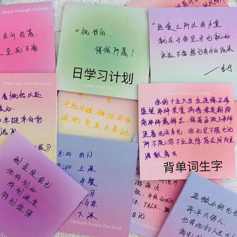 Sky Gradient Self Stick Notes Self-adhesive Sticky Note Post Cute Notepads Posted Writing Pad Stickers Paper Creative note paper