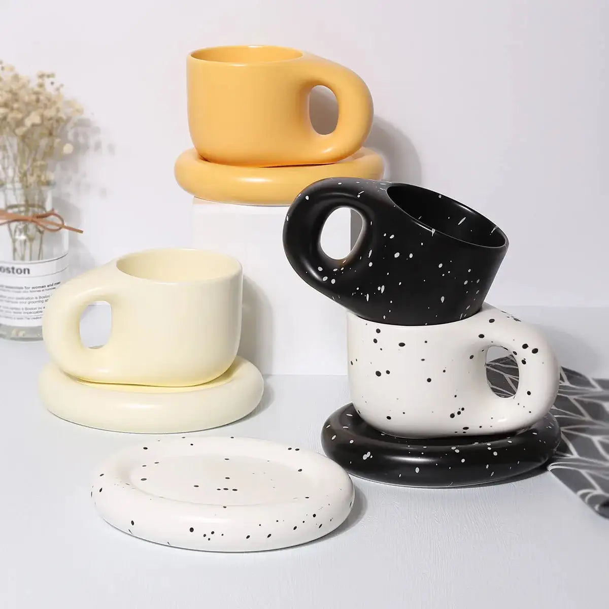 Ink Splash Fat Handle Mug