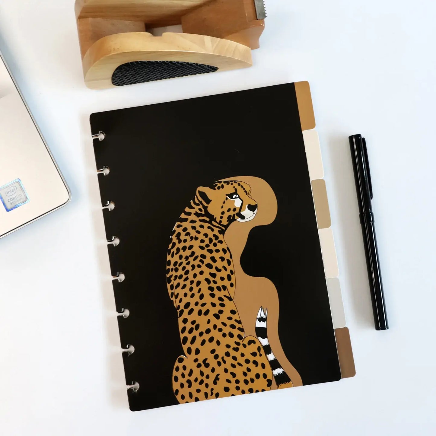 Cute Leopard A5 Loose Leaf Notebook Spiral Bindr Index Separator Page 6pcs Dividers Diary Journal Refill Paper School Stationery